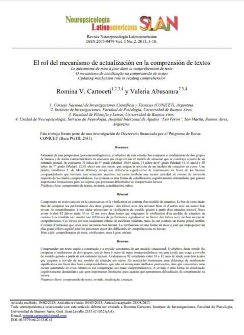 Protegido: El rol del mecanismo de actualización en la comprensión de textos