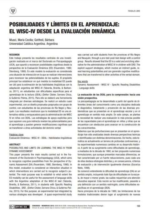 Protegido: Posibilidades y limites en el aprendizaje el WISC IV desde la Evaluacion Dinamica