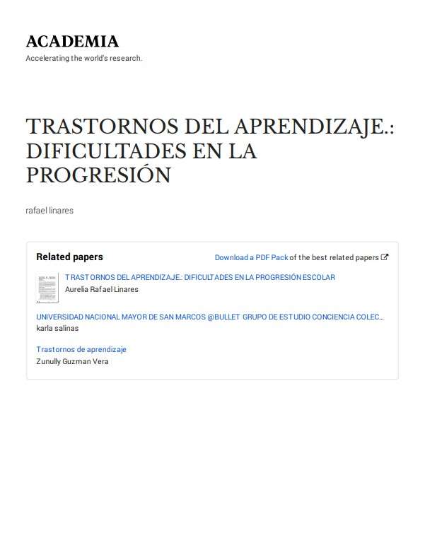 Trastornos del aprendizaje, dificultades en la progresión 2